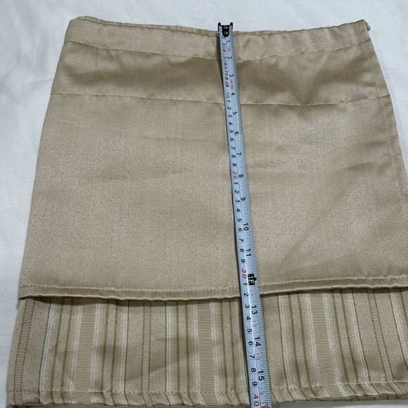 WINDOW VALANCE BEIGE/GREEN STRIPE. - Picture 3 of 5